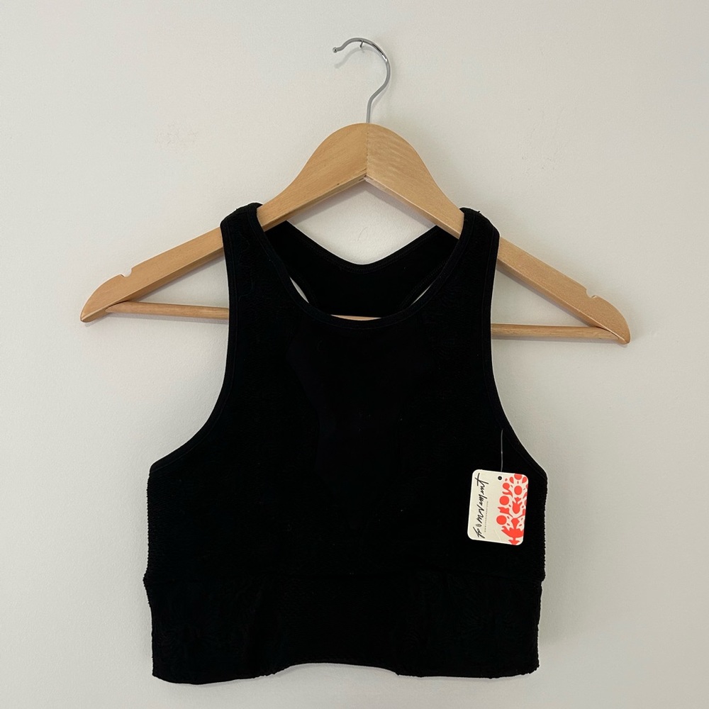 Free People Movement NWT Sports Crop Bra Black Size XL